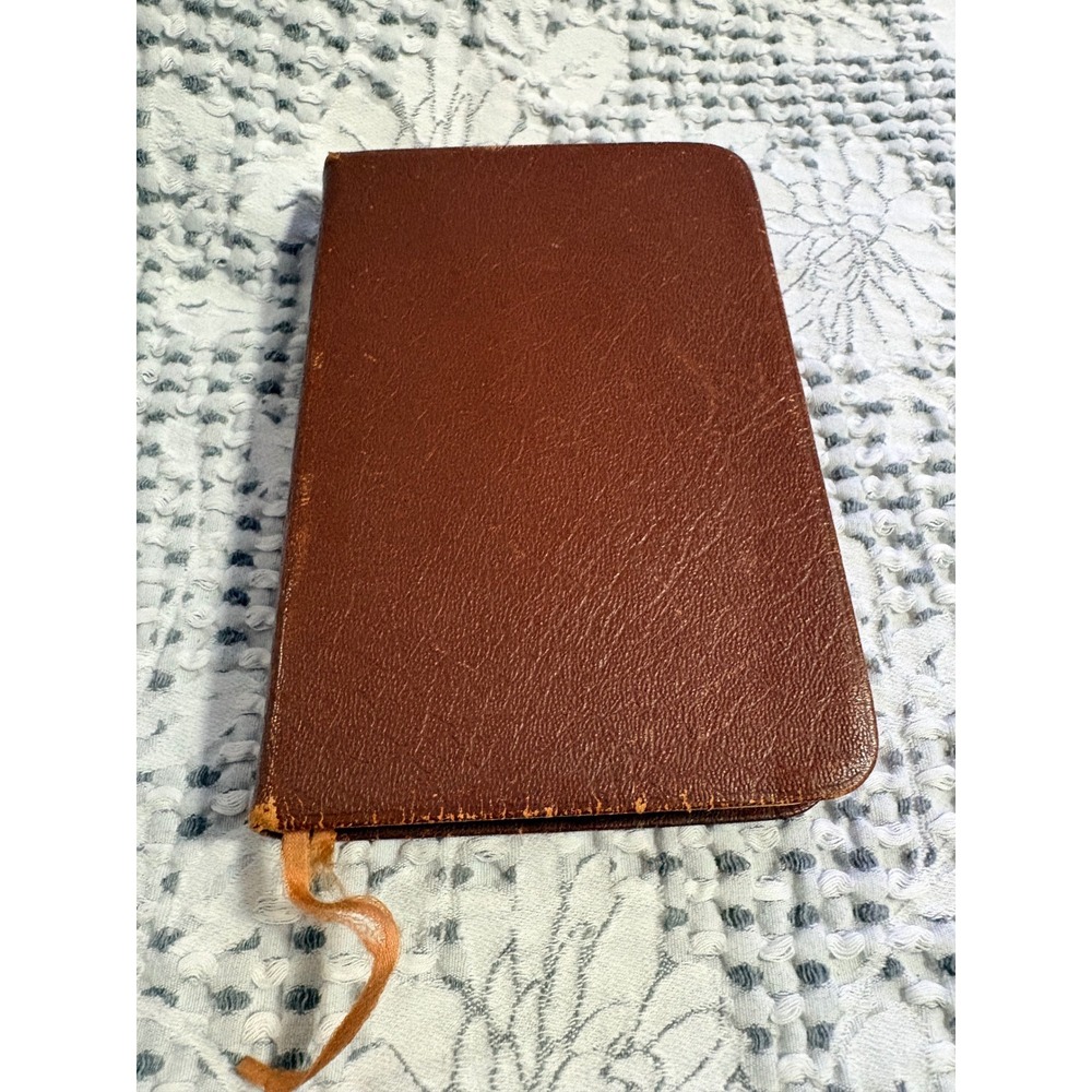Vintage Oxford Holy Bible KJV Thumb Index Topaz India Paper Brown 01597X 1954